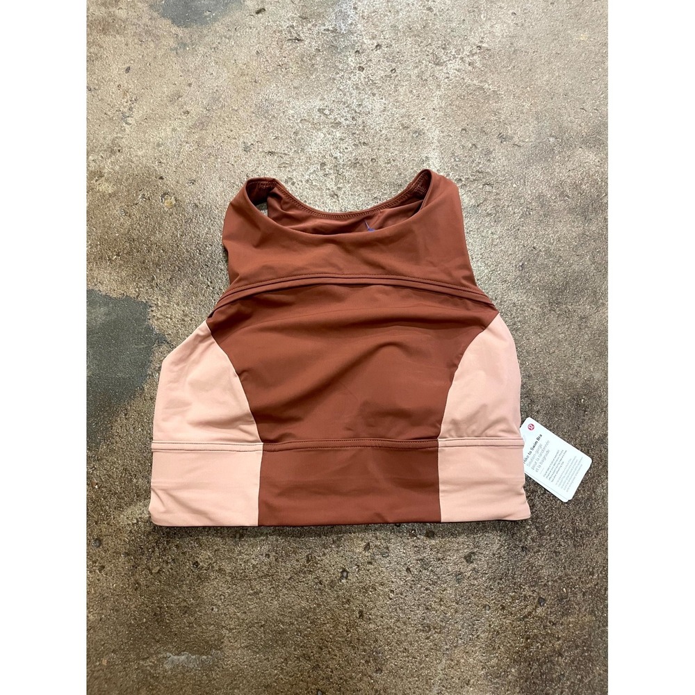 Lululemon Hike to Swim Sports Bra Womens 4 Copper and Pink Clay Stretch Athletic